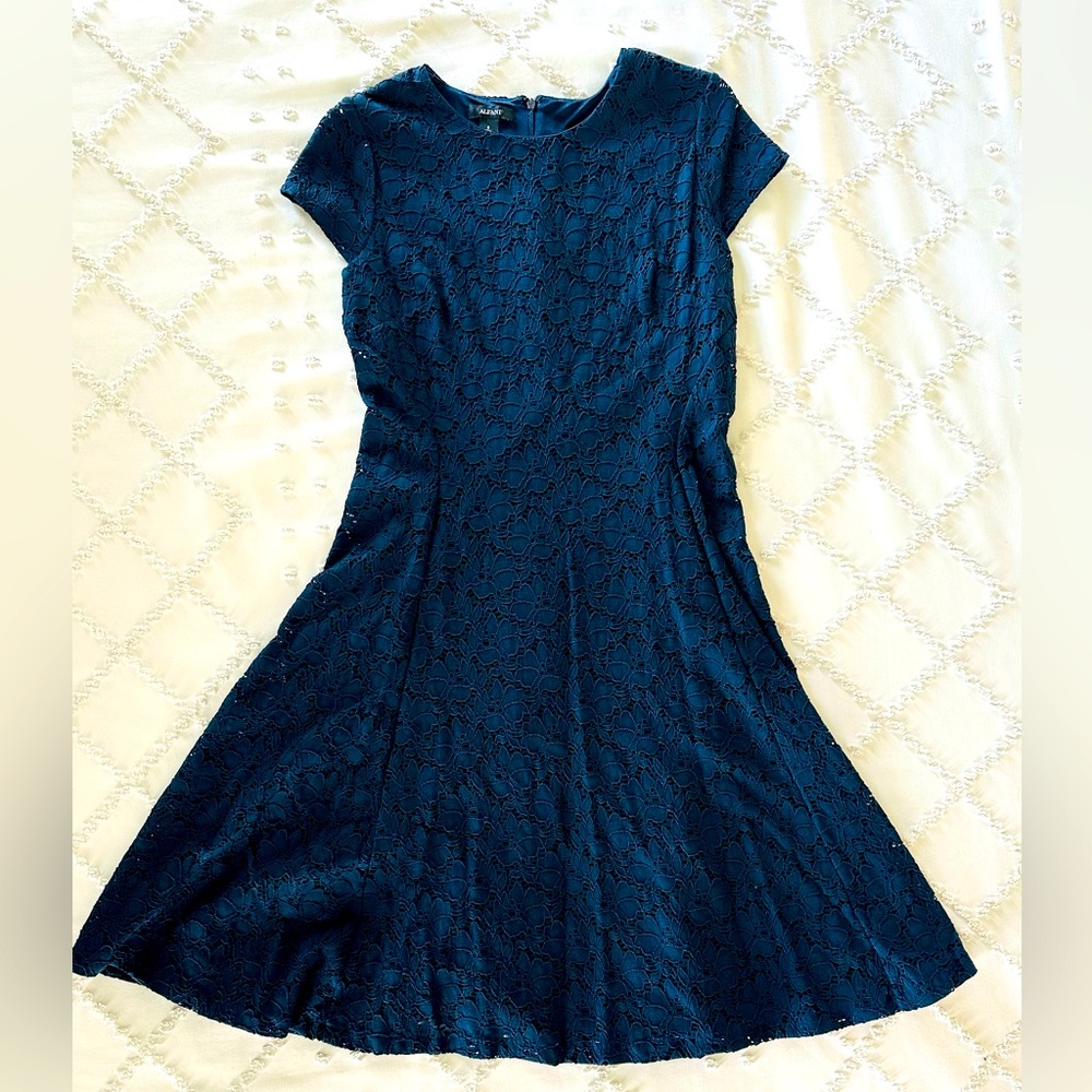 Alfani cap-sleeve navy dress
